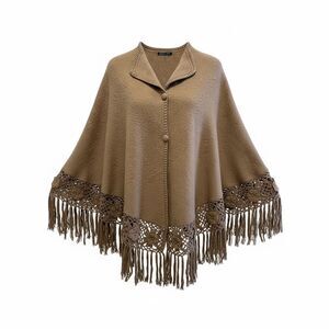 ALPACA Inca-Tex Handmade Peruvian BOHO Western Poncho 📐ONE SIZE